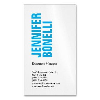 Professional minimalist modern bold blue white  magnet