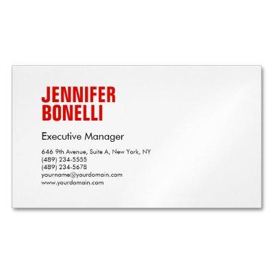 Professional minimalist modern bold red white  magnet