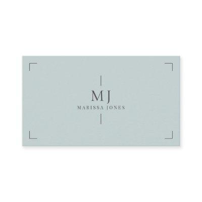 Professional Minimalist Modern Monogram Dusty Blue