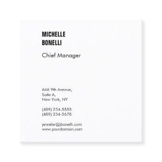 Professional minimalist modern plain black white square