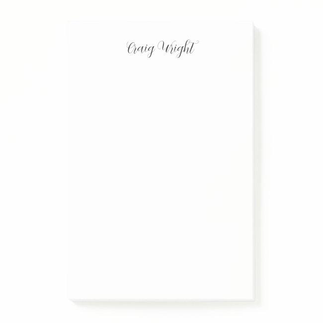 Professional Minimalist Plain Classic Handwriting Post-it Notes