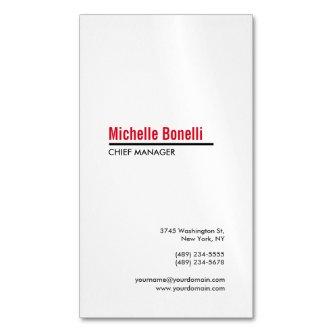 Professional Minimalist Simple White Modern Plain  Magnet