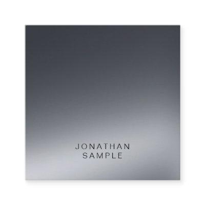 Professional Modern Black And White Elegant Plain Square