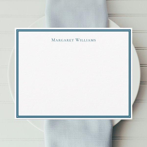 Professional Modern Blue Border Note Card