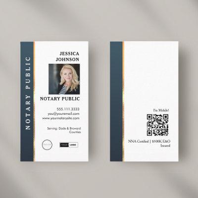 Professional Modern Blue & Gold Photo Notary