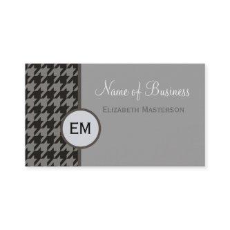 Professional Modern Brown Houndstooth Monogram