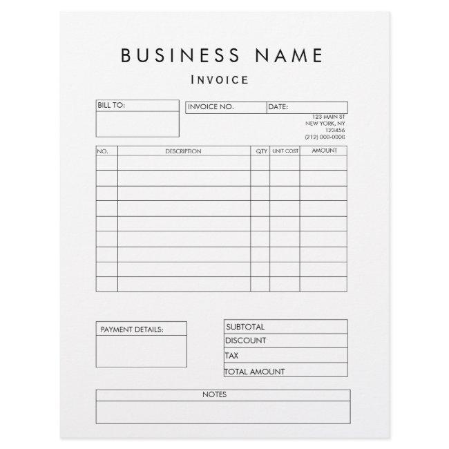 Professional Modern Business Invoice Letterhead