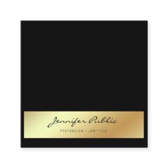Professional Modern Elegant Black Gold Chic Square
