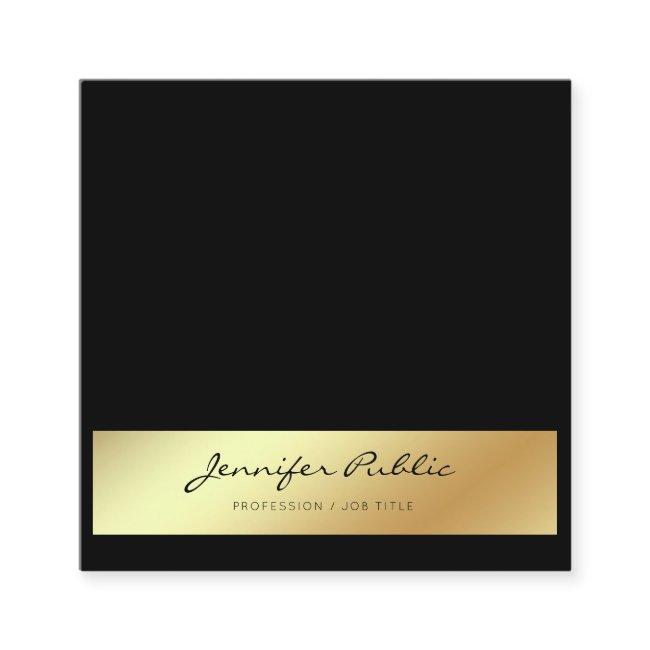 Professional Modern Elegant Black Gold Chic Square