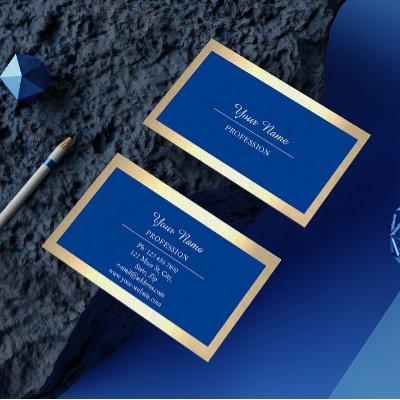Professional Modern Golden Simply Royal Blue