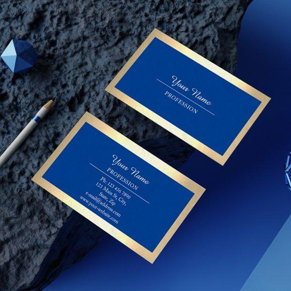Professional Modern Golden Simply Royal Blue