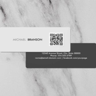 Professional Modern Gray Black Minimalist QR CODE Mini