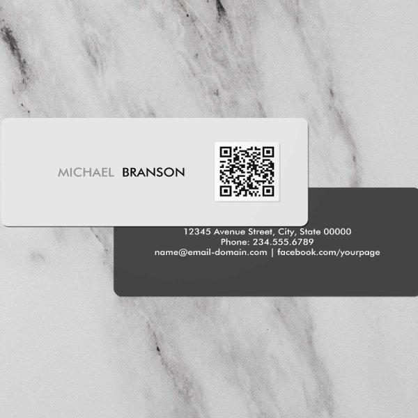 Professional Modern Gray Black Minimalist QR CODE Mini