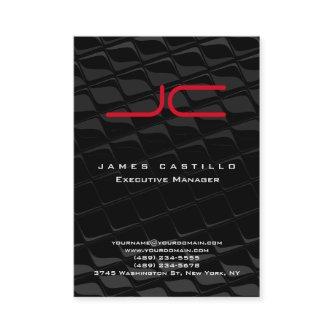 Professional Modern Gray Black Red Monogram