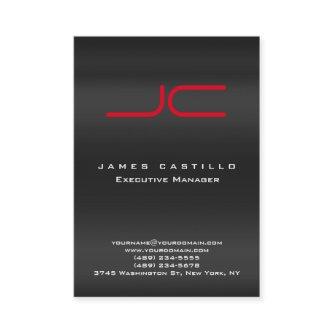 Professional Modern Gray Red Monogram