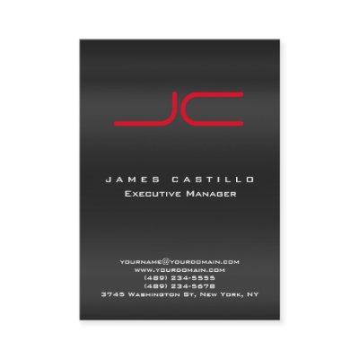 Professional Modern Gray Red Monogram