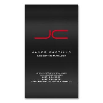 Professional Modern Gray Red Monogram  Magnet