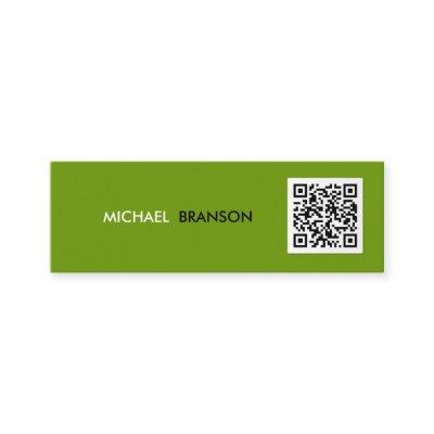 Professional Modern Green Black Minimal QR CODE   Mini