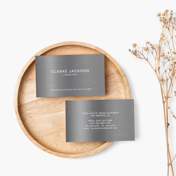 Professional Modern Metallic Brushed Gray