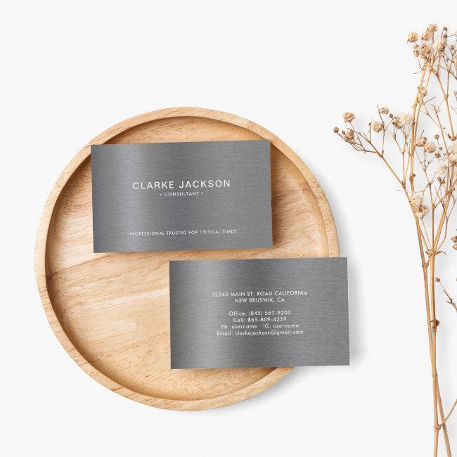 Professional Modern Metallic Brushed Gray