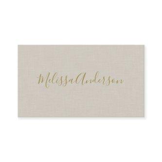 Professional Modern Minimalist Gold Linen