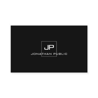 Professional Modern Monogram Elegant Black White