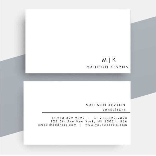 Professional Modern Monogram Minimalist Plain