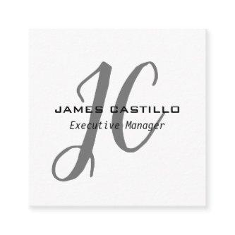 Professional Modern Monogrammed Minimalist Enclosure Card