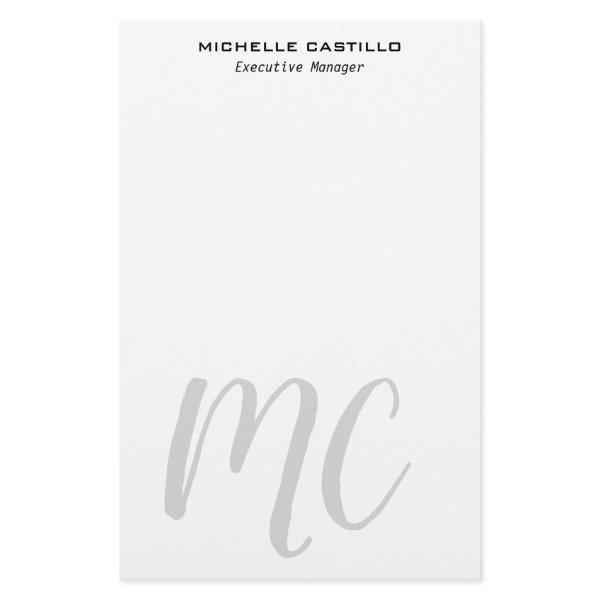 Professional Modern Monogrammed Minimalist Stationery