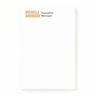 Professional Modern Orange White Minimalist Plain Post-it Notes