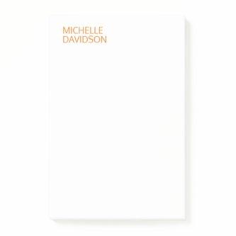 Professional Modern Orange White Minimalist Plain Post-it Notes