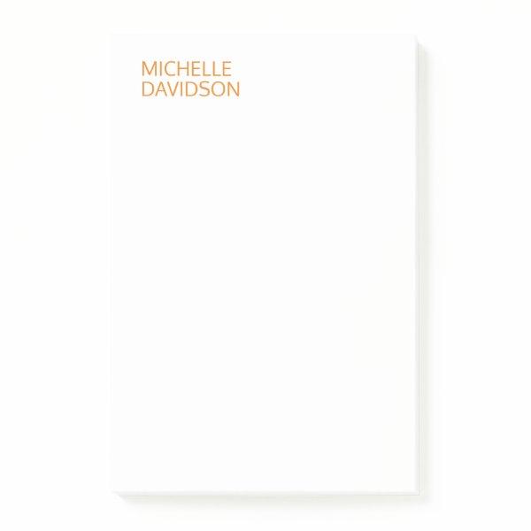 Professional Modern Orange White Minimalist Plain Post-it Notes