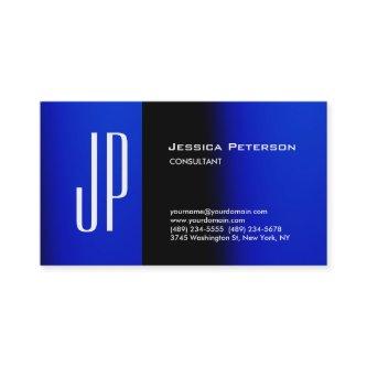 Professional Modern Plain Blue Bold Monogram