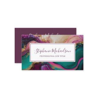 Professional Modern Purple Teal Gold Abstract