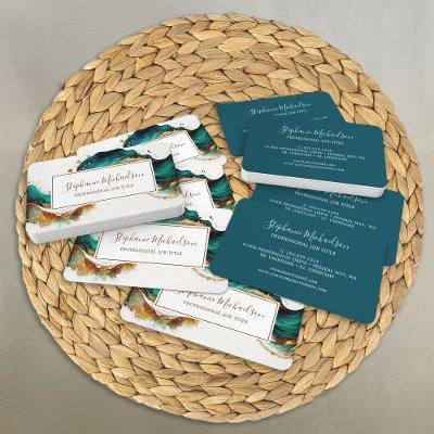 Professional Modern Teal Gold Abstract