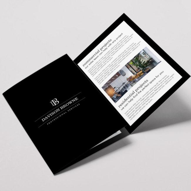 Professional Monogram Black Brochure