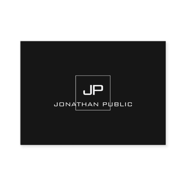 Professional Monogram Black White Elegant Modern