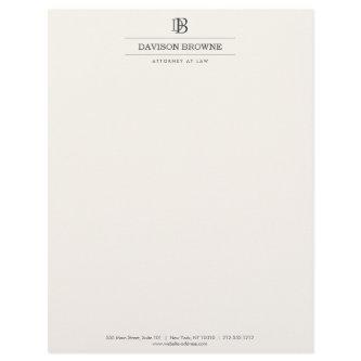 Professional Monogram Ivory Letterhead