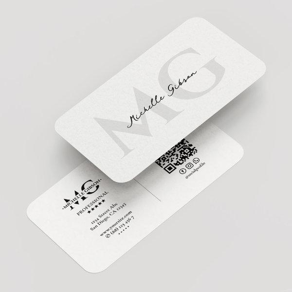 Professional Monogram Minimal Modern White
