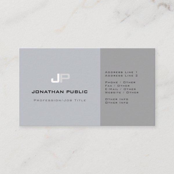 Professional Monogram Plain Elegant Grey Modern
