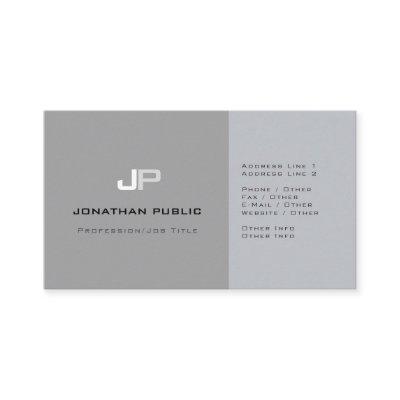 Professional Monogram Plain Elegant Grey Modern