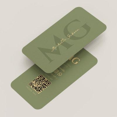Professional Monogram Sage Modern Aesthetic