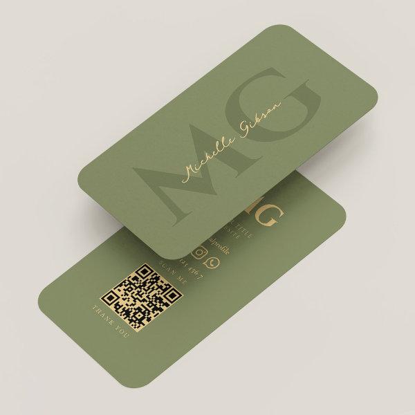 Professional Monogram Sage Modern Aesthetic