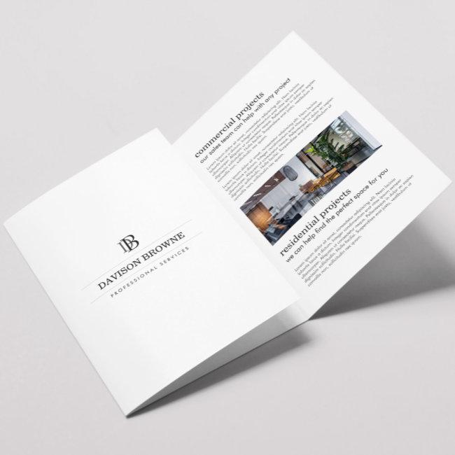 Professional Monogram White Brochure