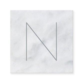 Professional Monogrammed White Marble Square