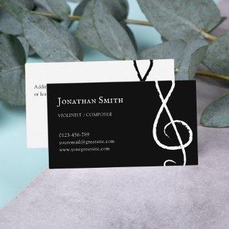 Professional Musician Treble Clef Modern Black