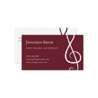 Professional Musician Treble Clef Modern Burgundy
