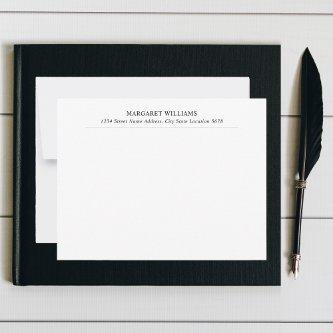 Professional Name Address Two Underlines Note Card