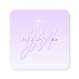 Professional Name & Slogan Template | Light Purple Square
