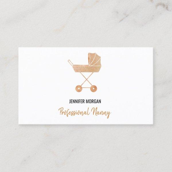 Professional Nanny Rose Gold Baby Carriage Elegant